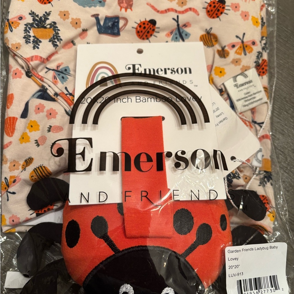 Emerson and Friends Ladybug Baby Lovey- Red and Black